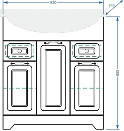 Stella Polare Тумба под раковину Кармела 85 Элеганс ольха белая – фотография-9